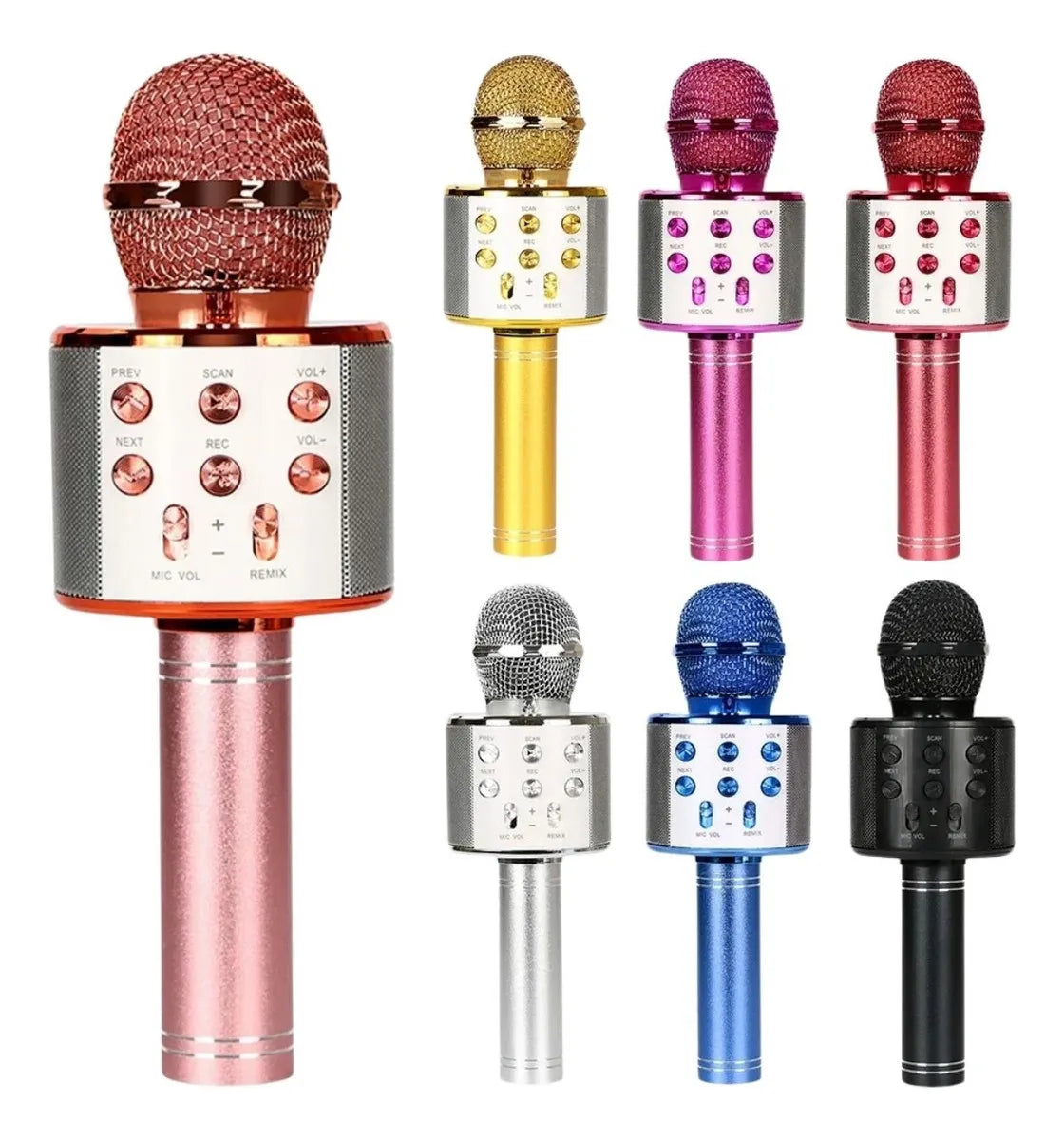 Microfono Karaoke Bluetooth -altavoz Ws 858 Color Rosa Chicle
