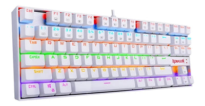 Teclado Gamer Redragon Kumara K552 Rainbow Blanco Red Esp Español Latinoamérica