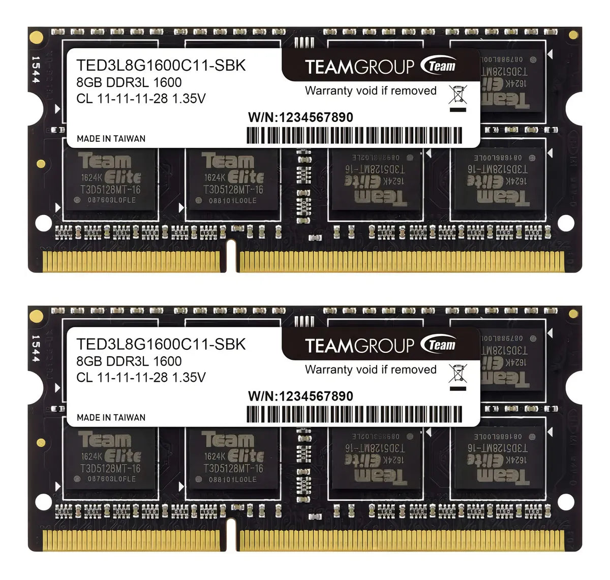 Memoria RAM Elite color negro 16GB 2 Team Group TED3L8G1600C11-SBK