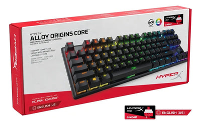 Teclado gamer HyperX Alloy QWERTY Red inglés US color negro con luz RGB