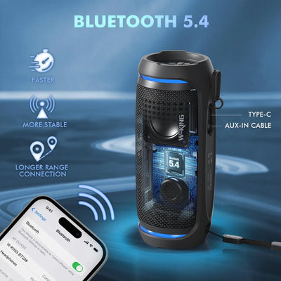 Altavoces Portátiles 36 W Bluetooth Ipx6 Sonido 360 30 Horas Negro
