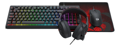 Kit Teclado/ Mouse/ Diadema/ Mousepad Redragon S147 Negro