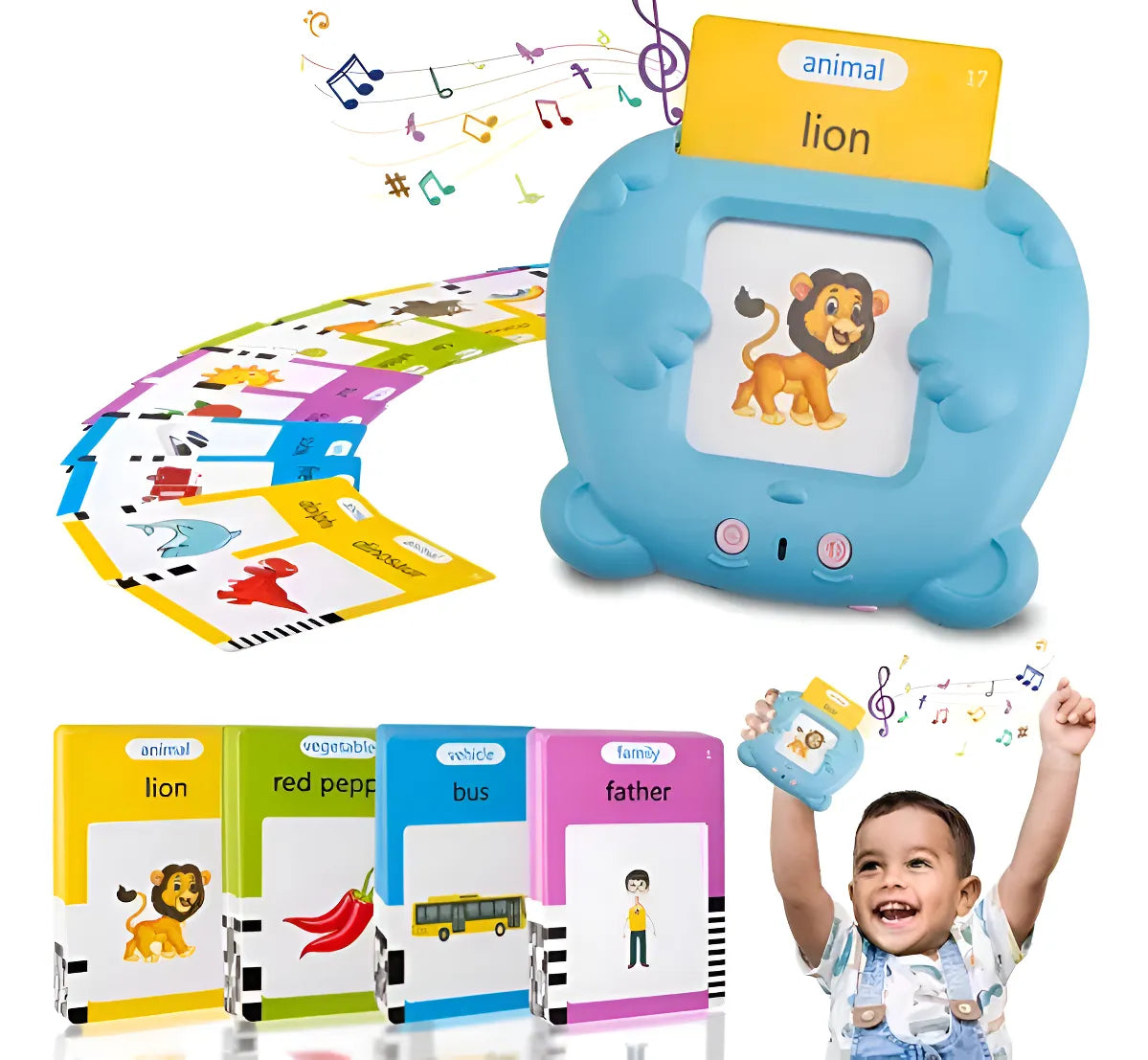 Lector Tarjetas Interactivas Inglés, Español Didáctico Rosa/azul