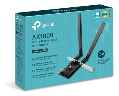 Placa Red Wifi Pci-e Tp-link Archer Tx20e Ax1800 2 Antenas