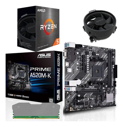 Combo Board A520m Procesador Amd Ryzen 5 5500 Ram 8gb Pc