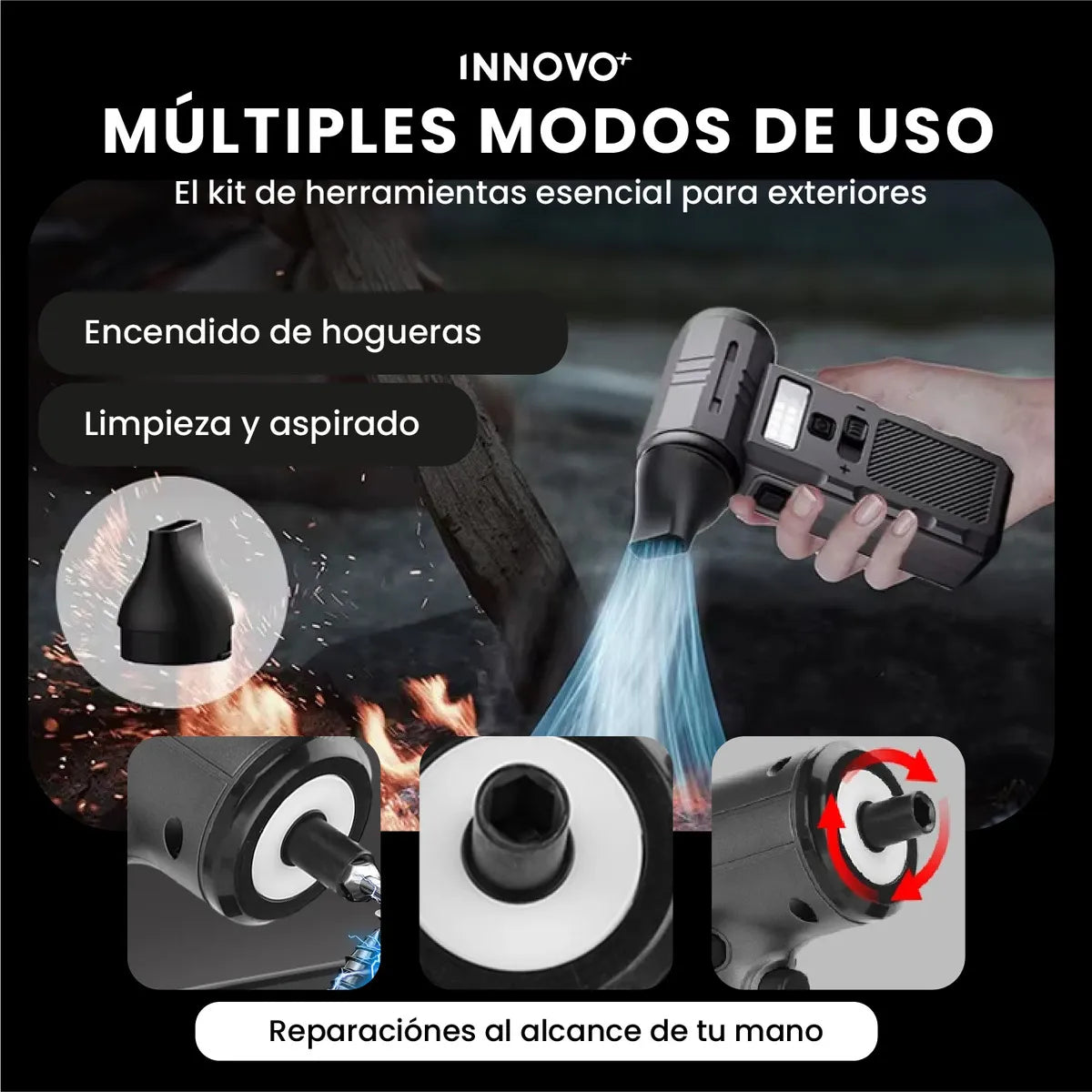 Destornillador Eléctrico Con Soplador Aspiradora Todo En Uno Multifunción