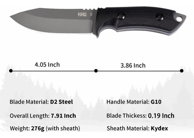 Khu Cuchillo De Hoja Fija Tactico, Cuchillo De Caza Superviv