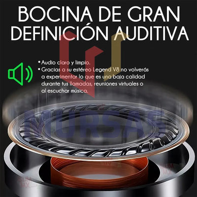 Manos Libres V8 Audífonos Especiales Conductor Carro / Moto Negro