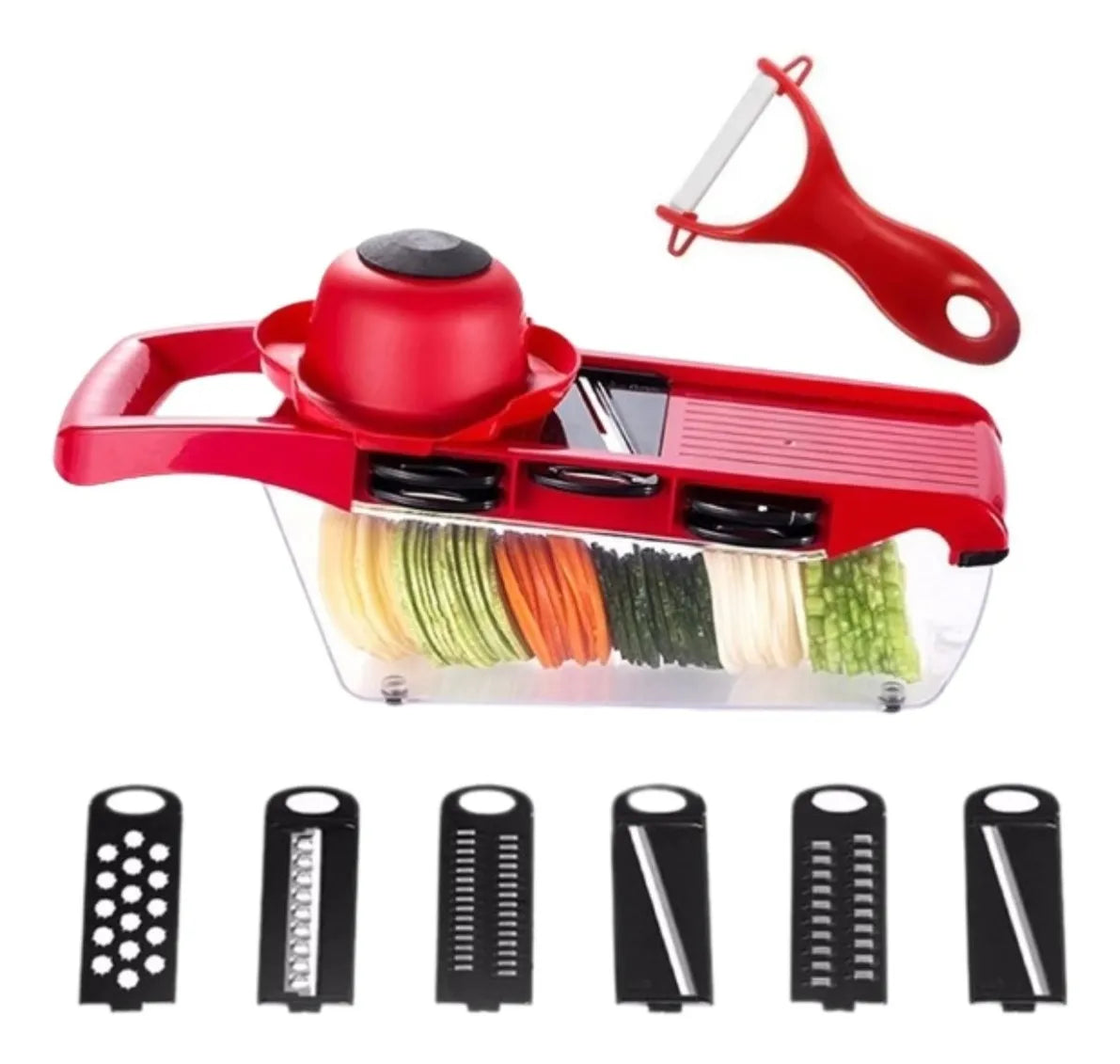 Cortador Verduras Mandoline 6 En 1 Rallador Rebanador