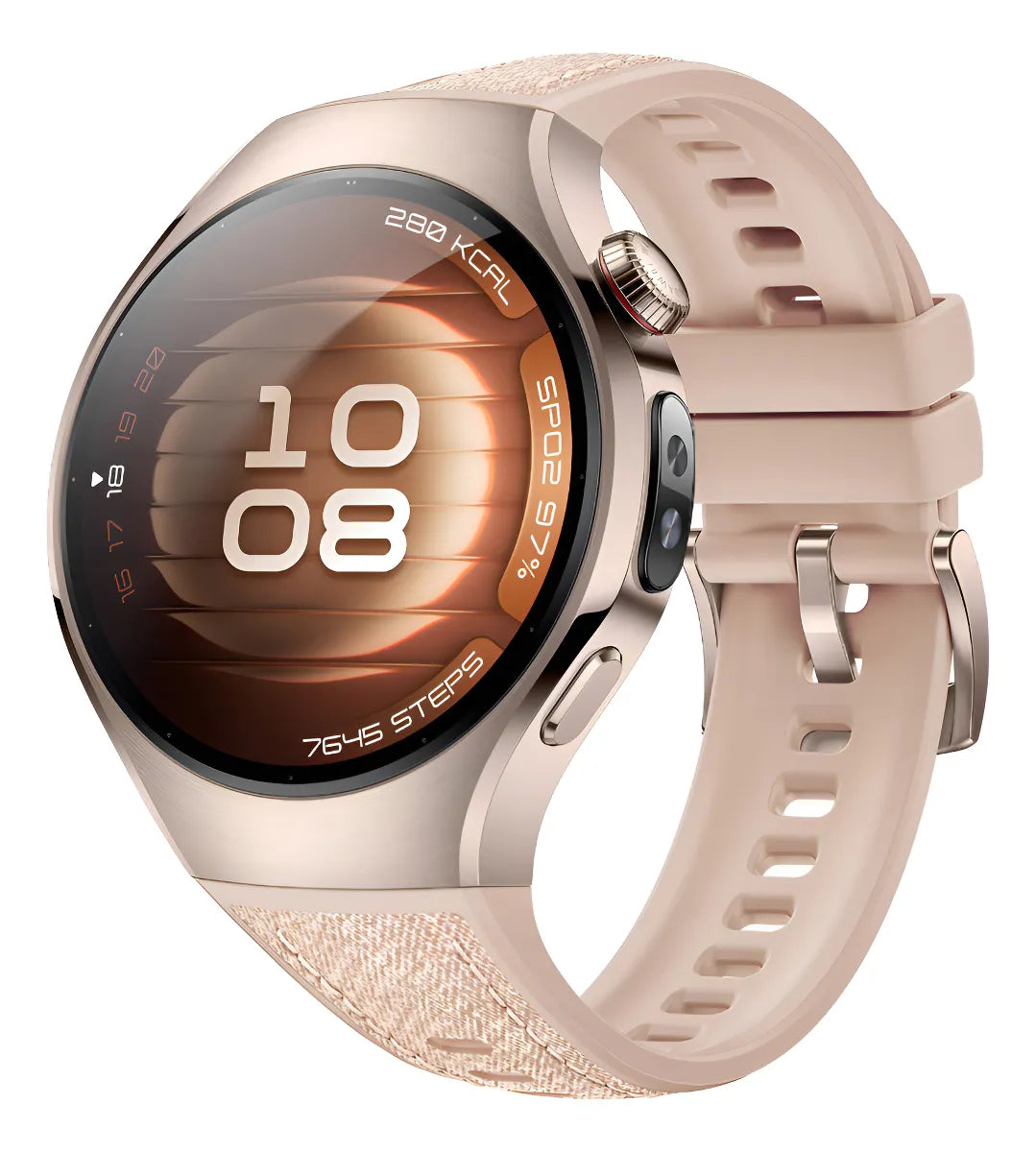 Smartwatch Huawei Watch 5 42mm Beige Esim, Gps, Wifi Bisel Negro Diseño de la malla Compuesto