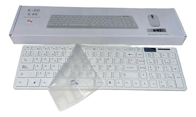 Combo Teclado Y Mouse Optico Inalámbrico Pc Mymobile K-06 Color Del Teclado Blanco