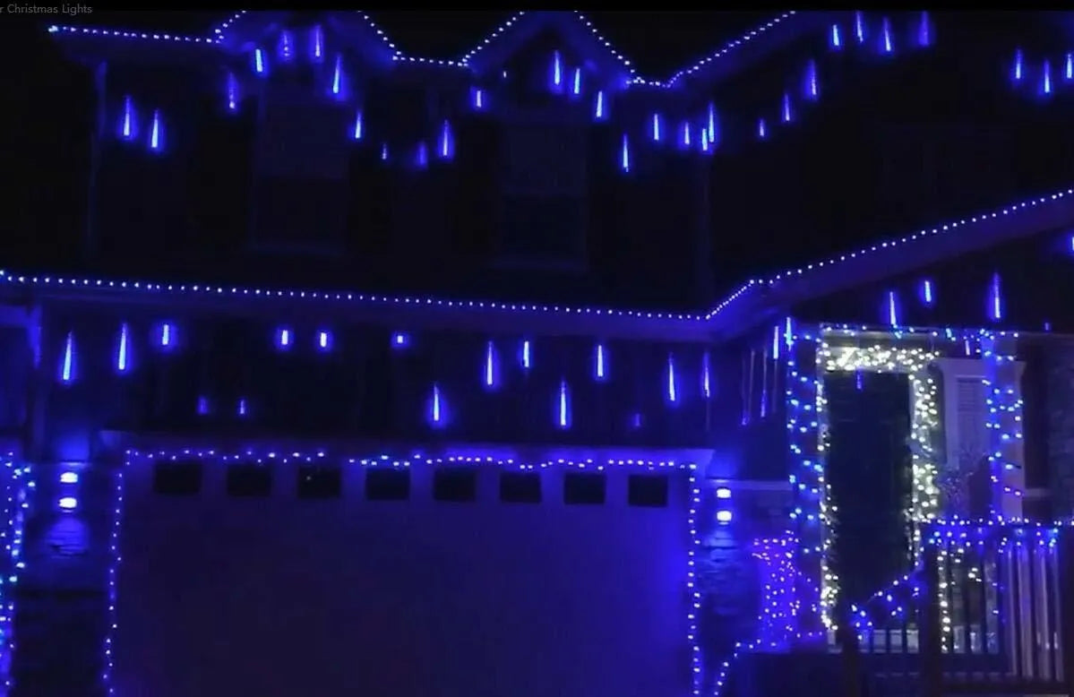 Set 2 Extensiones 10 Tubos Con Luces Navideñas Led