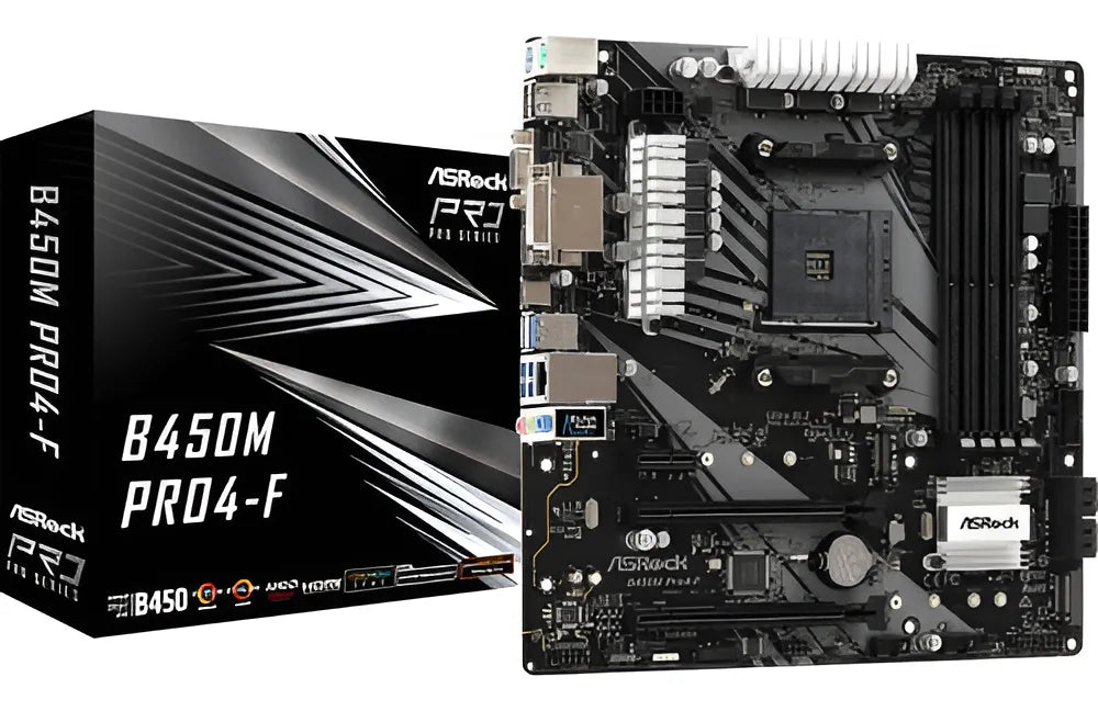 Motherboard Asrock B450m Pro4-f Socket Am4 M.2 Ddr4 Mother Color Negro