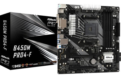 Motherboard Asrock B450m Pro4-f Socket Am4 M.2 Ddr4 Mother Color Negro