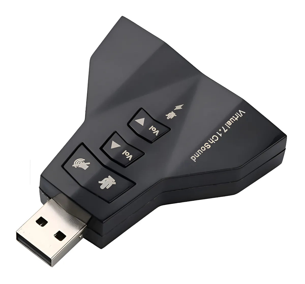 Tarjeta de sonido Adaptador de audio USB 7.1 C/ P2 de escritorio para portátil, color negro
