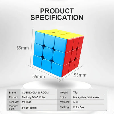 Cubo mágico cúbico de 3x3x3 piezas Moyu Meilong 3C color colorido