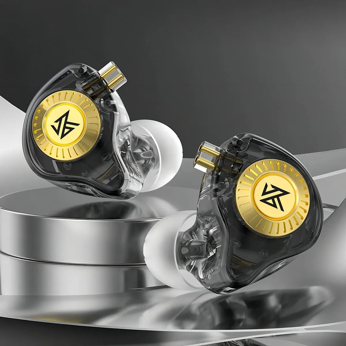 Auriculares intraurales Kz Edx Pro Dj Musicians Return Stage, color negro, con micrófono