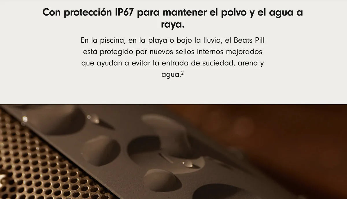 Parlante Bluetooth Beats Pill + Portátil Negro Mate 24 hrs de Autonomía Resistente al Agua Manos Libres