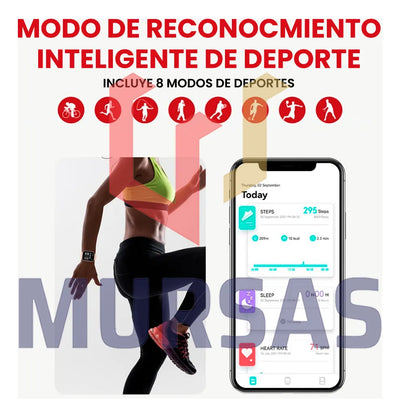 Reloj Smartwatch Deportivo Redes Sociales Llamadas Táctil Negro