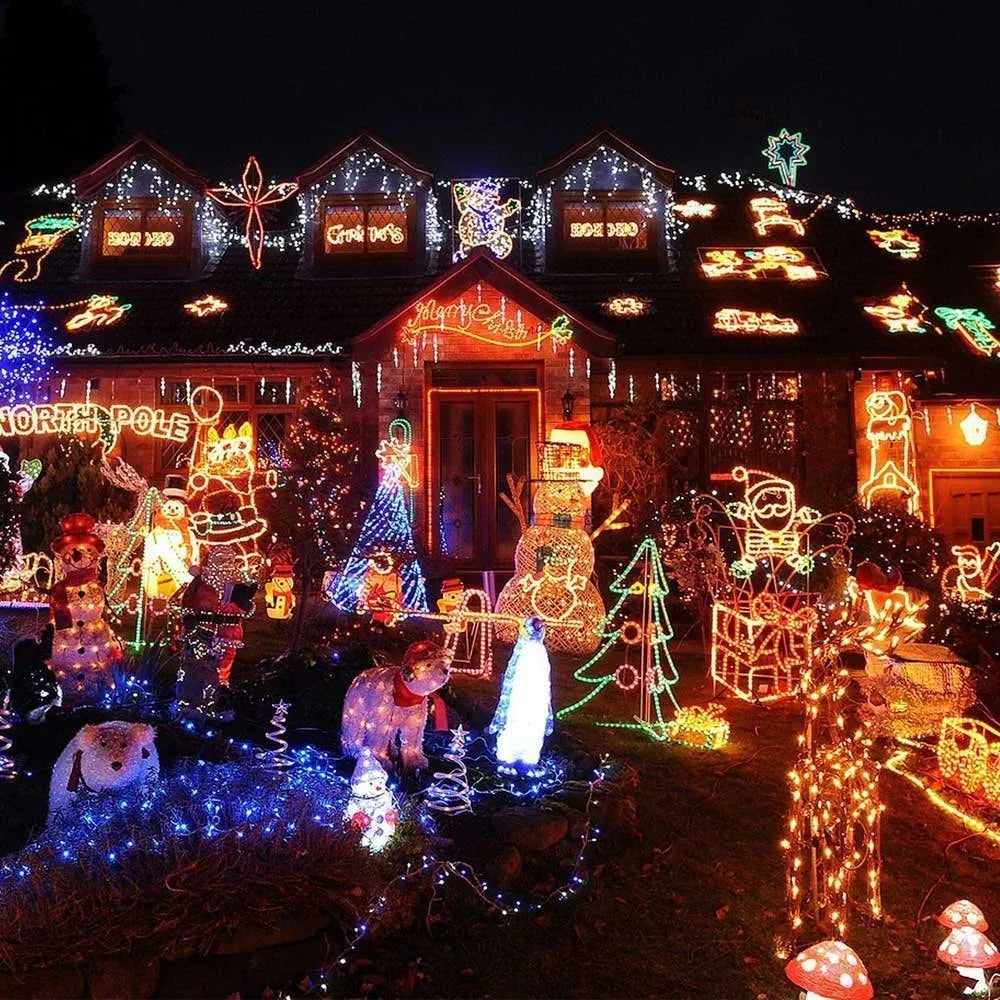 Extensión 200 Luces Navideñas Led Solar Qedertek 72 Pies