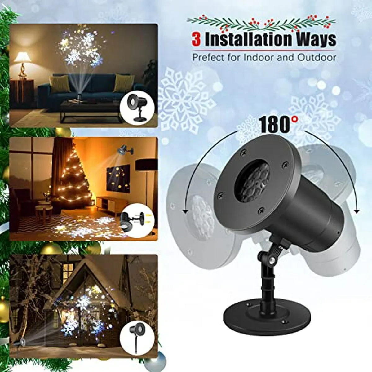 Proyector De Luces Navideñas Led - Decoración Navidad Exteri