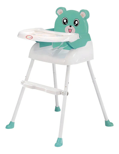 Silla Comedor Para Bebe Portátil Niños 4 En 1 Color Verde Menta Liso