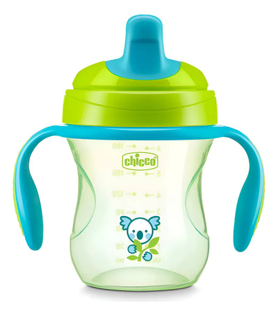 Vaso Entrenador Chicco 7 Onz Boquilla Semiblanda Verde 6m+ Azul