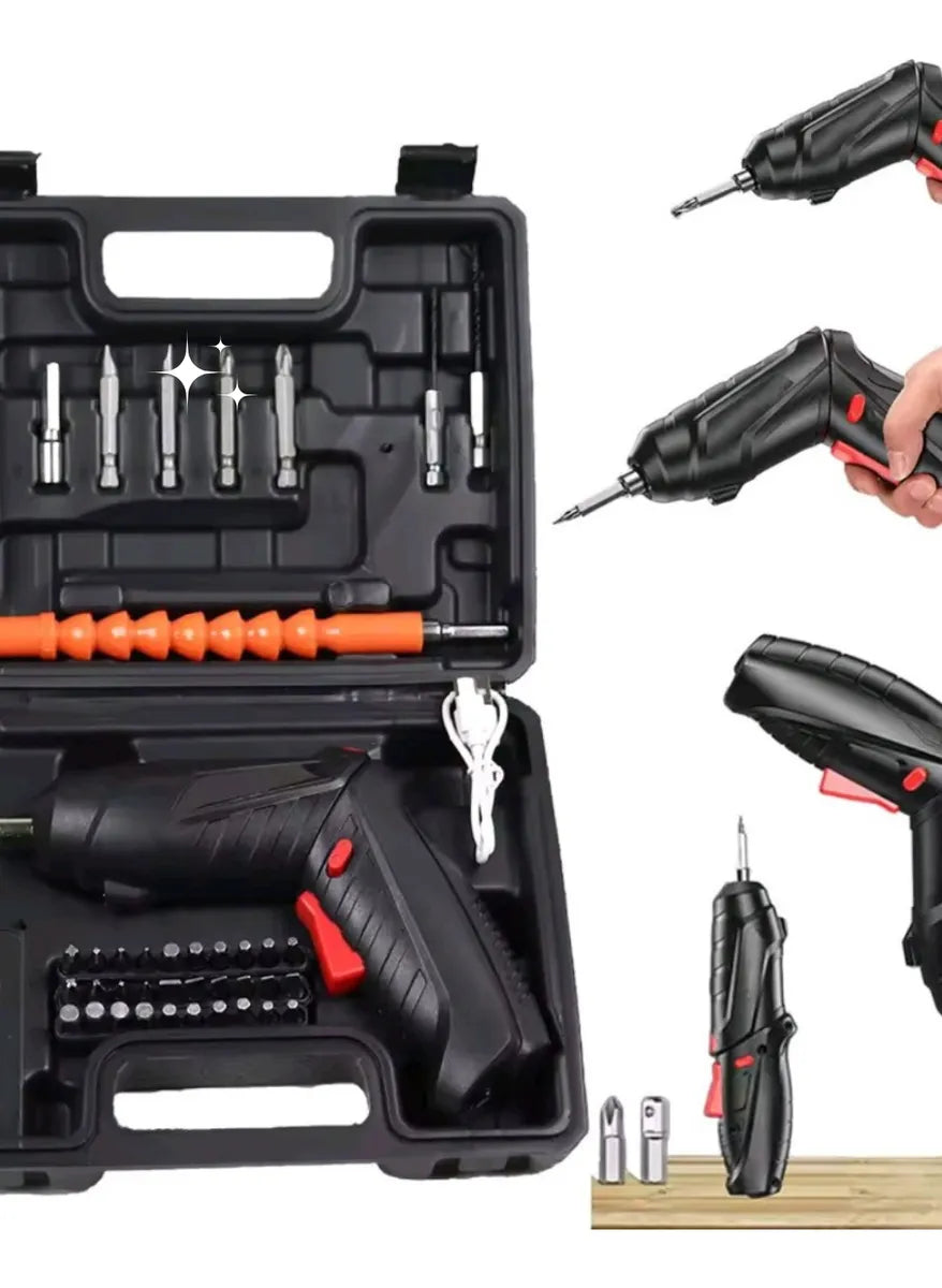 Mini Taladro Destornillador Eléctrico Recargable 3.6v Juego - Multicolor - 3.5