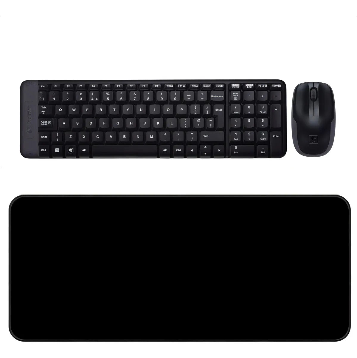 Combo Inalámbrico Logitech Mk220 + Alfombrilla Xl (80x30cm) Mouse Negro Teclado Negro