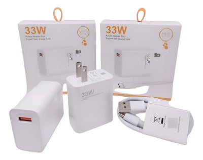 Cargador Celular Rápido 33w Compatible Xiaomi Genérico Usb C Blanco