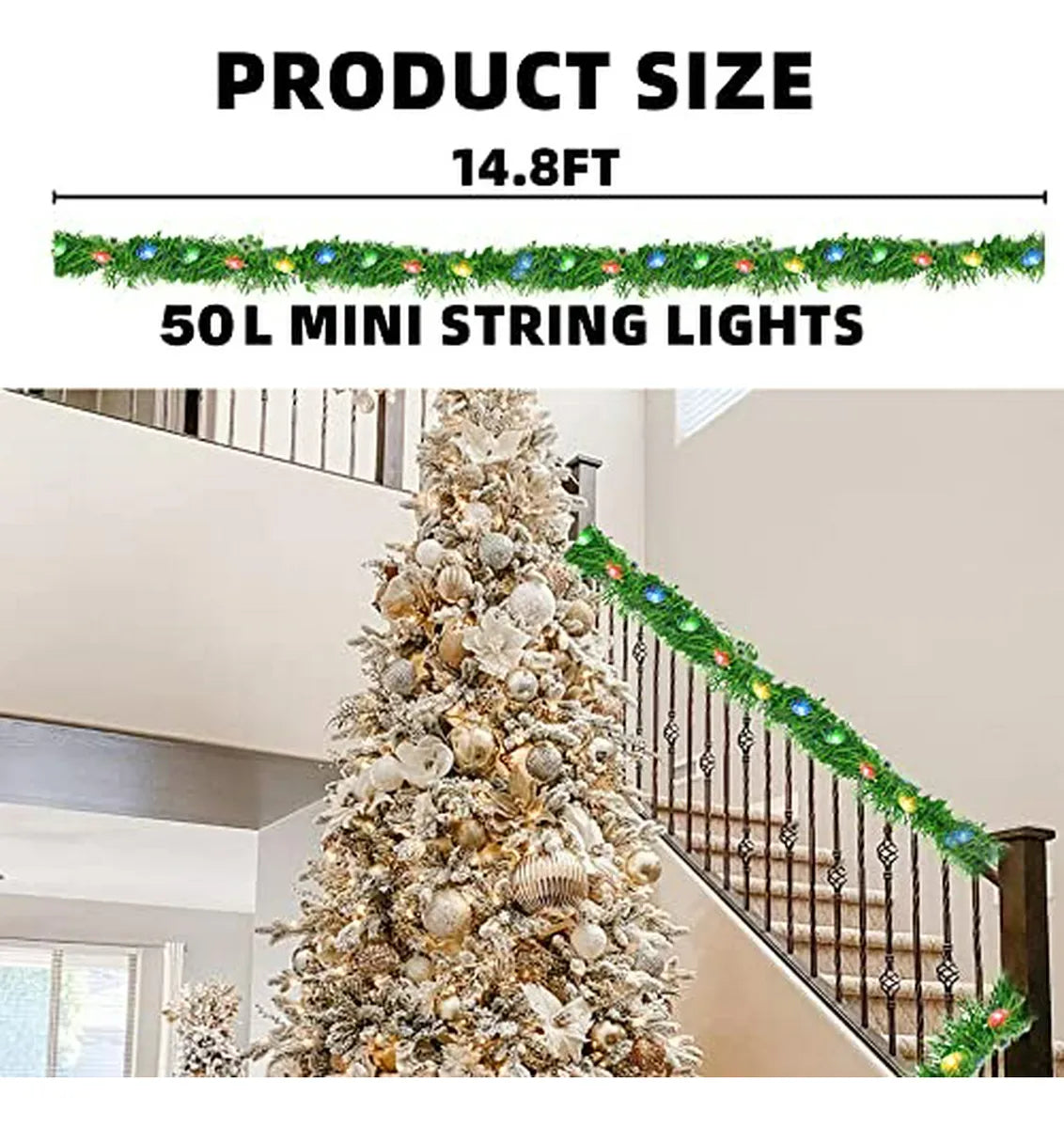 Guirnalda Led Nerosun 14 8ft 50 Luces Navideñas