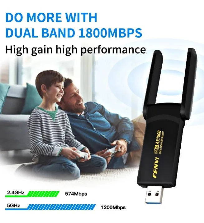 Adaptador Usb 3.0 A Red Wifi 6 Ax1800 Dual 2.4 Y 5g