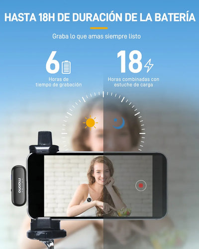 Maono Microfono Lavalier inalámbrico Maono Wm620 Pc2 para android color negro