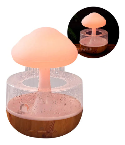Humidificador Difusor De Aroma Diseño Nube Efecto De Lluvia Color Blanco