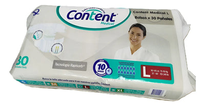 Pañales Adulto Content Medical L Por 30 Unidades L