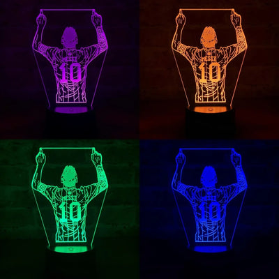 Lámpara Led Messi Fútbol Decoración Regalo Holograma - Negra