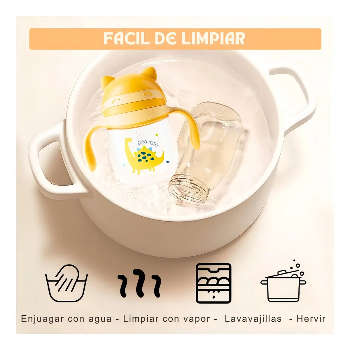 Vaso Entrenador Para Bebe Pitillo 360° Tritan Con Colgadera Color Verde Musgo