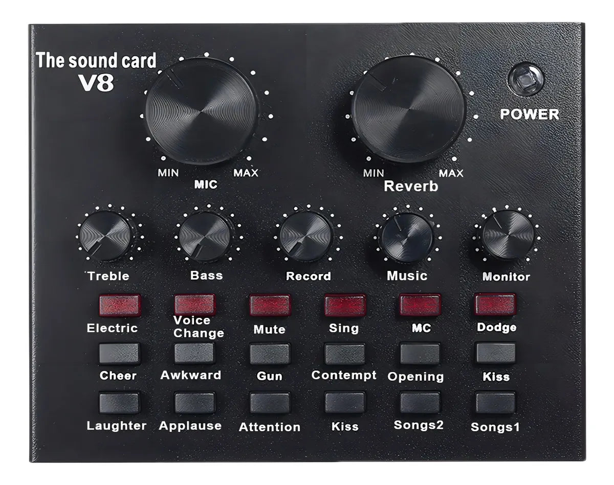 Interfaz de audio Soundpro V8 negra 2.ª gen