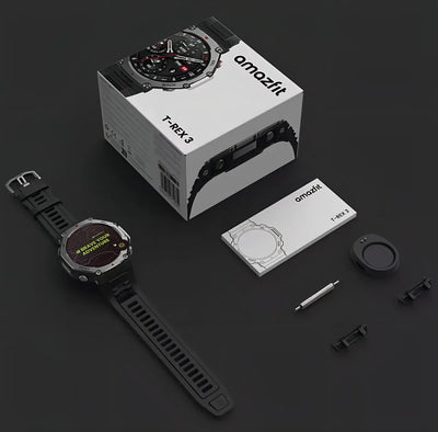 Reloj Amazfit T-rex 3 Onyx con caja de ónix de 48,5 mm y pulsera de ónix