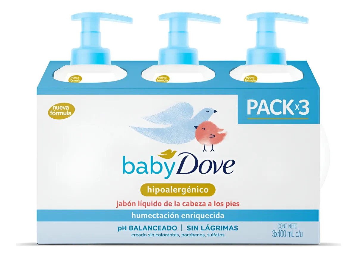 Jabón Líquido Bebé 3 Uni/400 Ml