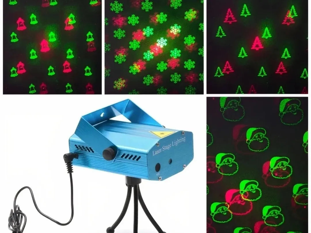 Proyector 6 Figuras Laser Verde Rojo Audioritmico Soporte Rojo/verde