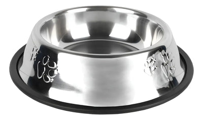Plato Comedero Bebedero Gato Perro 25 Cm Acero Inoxidable Plateado