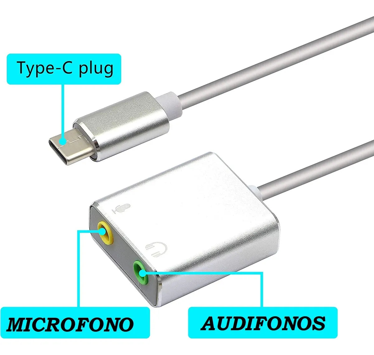 Adaptador De Sonido Tipo C - Plug Microfono- Plug Audifonos