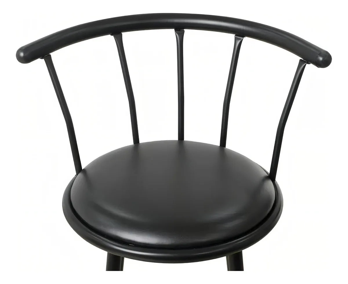 Silla Alta De Bar Giratoria Butaco Barra Silla Giratoria Color Negro
