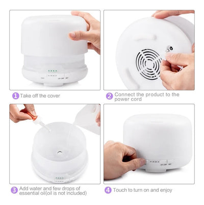 Difusor De Aromas 500ml Control Remoto Humidificador - Verde