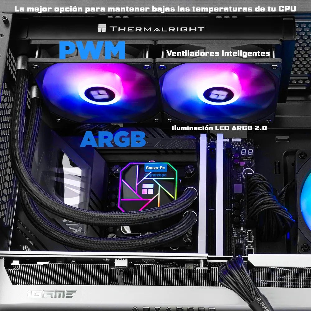 Enfriamiento Liquido Ta Pc Cpu 240mm Argb Lga 1700 Am5 Am4 Negro
