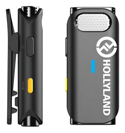 Micrófono inalámbrico Hollyland Lark M1 de doble solapa para teléfonos inteligentes de color negro