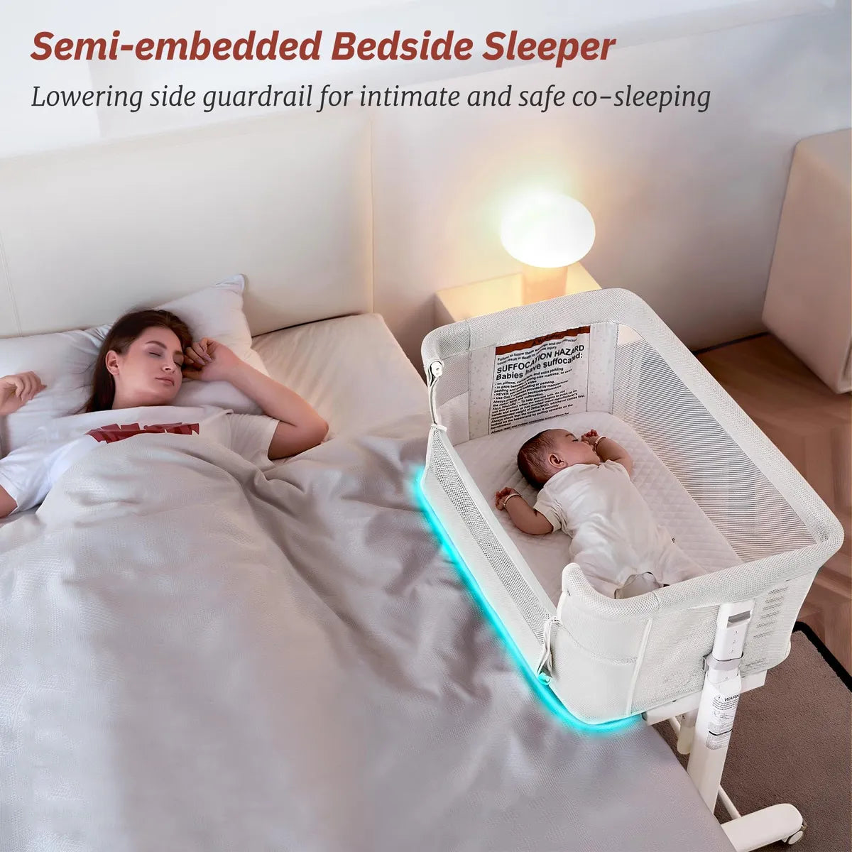 Moisés Mecedor Eléctrico 3 En 1 Para Bebé Color Blanco