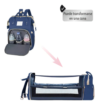 Pañalera Morral 3 En 1 Color Azul Cokibú Color Azul Oscuro Diseño De La Tela Oxford