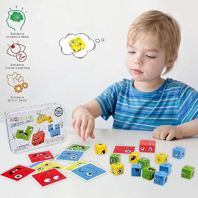 Cubos Rubik´s Caritas -juego De Mesa-rompecabezas De Madera